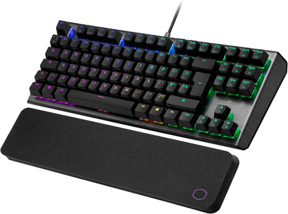 Cooler Master CK530 V2 Tenkeyless Gaming Mechanical Keyboard Red Switch with RGB Backlighting, On-The-Fly Controls, and Aluminum Top Plate, Arabic - English Layout, Black | CK-530-GKTR1