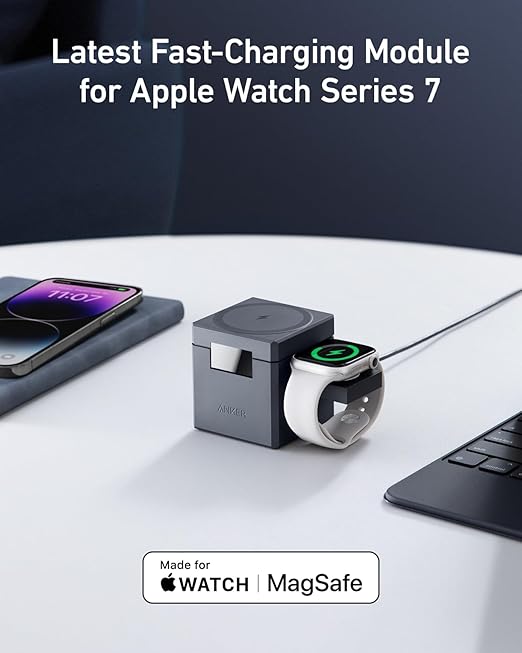 Anker 3-in-1 Cube with MagSafe Wireless Charger Gray