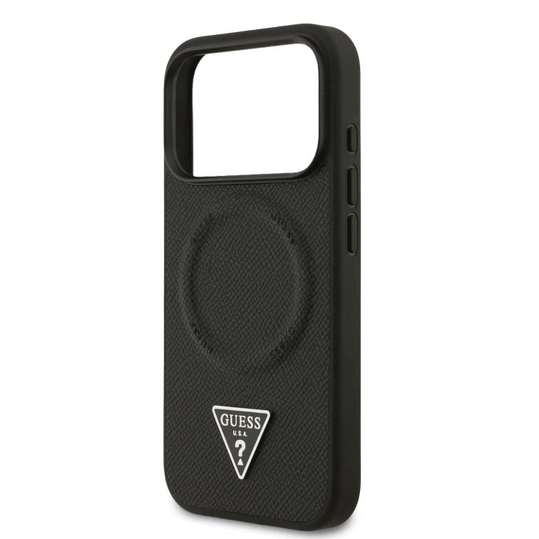 Guess MagSafe PU Leather Case With Triangle Logo-iPhone 17 Pro Max