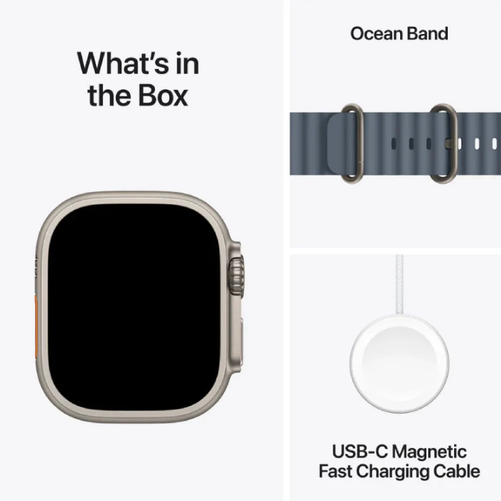 Apple Watch Ultra 3 GPS + Cellular 49mm Natural Titanium Case with Anchor Blue Ocean Band
