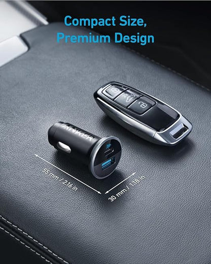 Anker USB C Car Charger Adapter, 52.5W Cigarette Black
