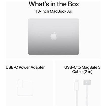 Apple MacBook Air - 13.6" - M4 - 10-Core CPU -8-Core GPU - 16-Core Neural Engine - 16GB RAM - 256GB SSD - Arabic-English - Silver - 1YW