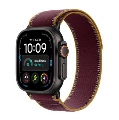 Watch Ultra 4 GPS + Cell 49mm Black Titanium Case with Burgundy Trail Loop S/M