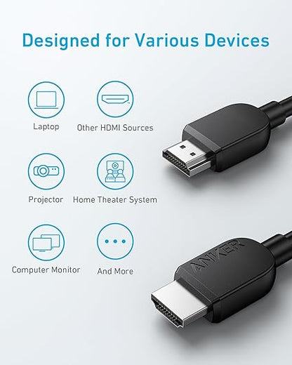 Anker HDMI to HDMI Cable (3ft, 8k)  Black