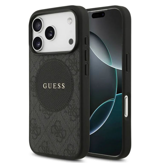Guess MagSafe 4G PU Leather Case With Round Patch & Classic Logo-iPhone 17 Pro Max