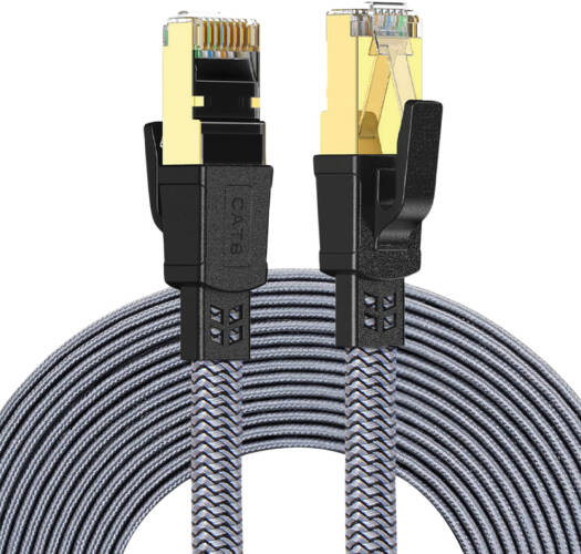TwistedMinds Braided CAT8 FTP Flat Ethernet Cable Transmission Rate 40Gbps / 2000MHz - 3 M