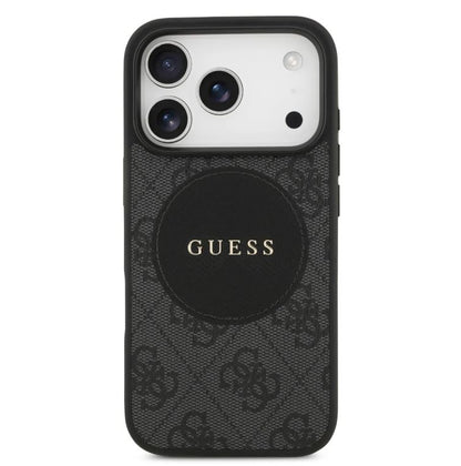 Guess MagSafe 4G PU Leather Case With Round Patch & Classic Logo-iPhone 17 Pro