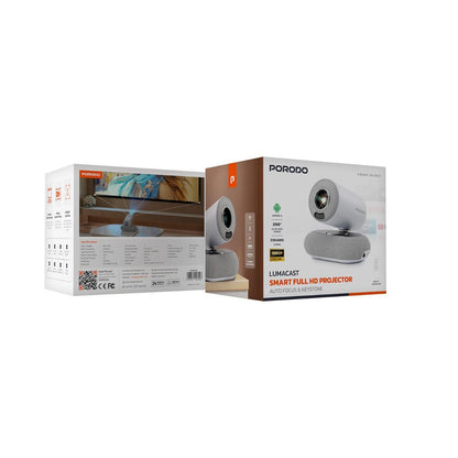 Porodo Lumacast Smart Full HD Projector Auto Focus & Keystone