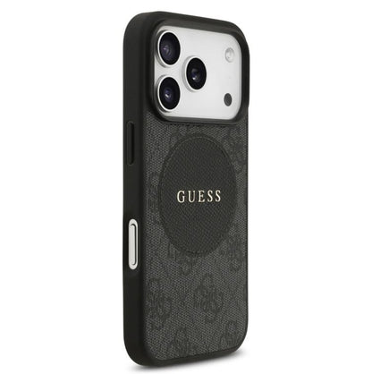 Guess MagSafe 4G PU Leather Case With Round Patch & Classic Logo-iPhone 17 Pro
