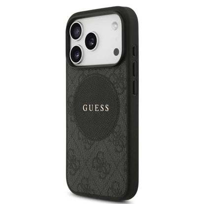 Guess MagSafe 4G PU Leather Case With Round Patch & Classic Logo-iPhone 17 Pro