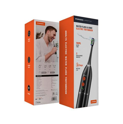 Porodo Lifestyle Water Floss & Sonic Electric Toothbrush-BLACK