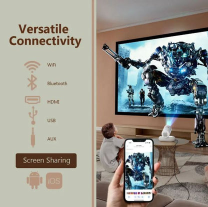 Porodo Lumacast Smart Full HD Projector Auto Focus & Keystone