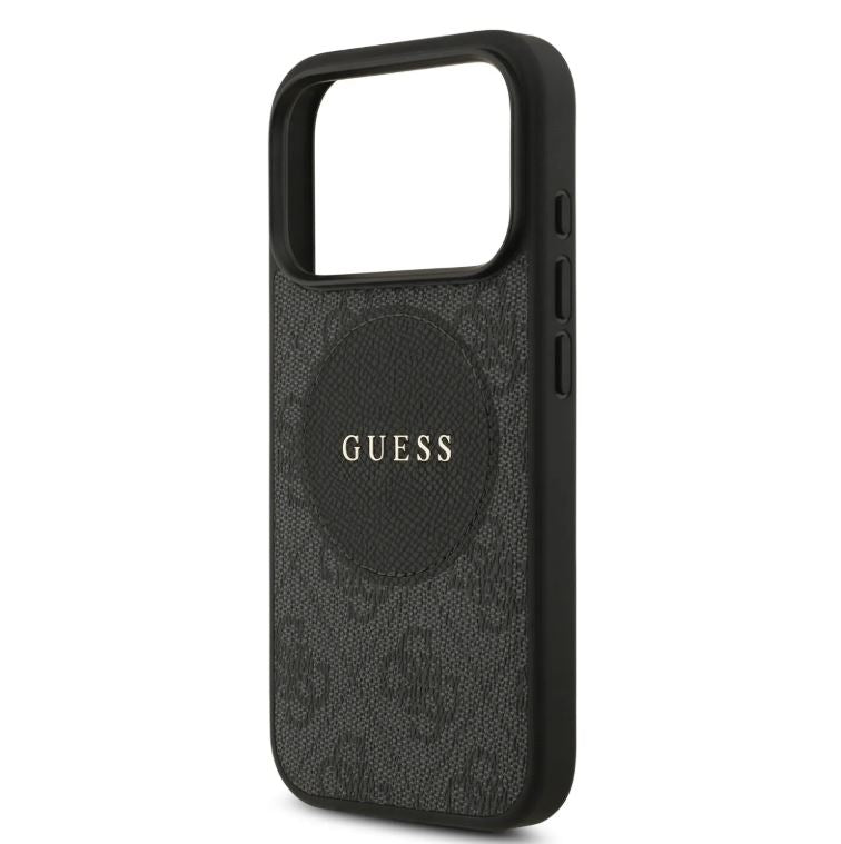 Guess MagSafe 4G PU Leather Case With Round Patch & Classic Logo-iPhone 17 Pro