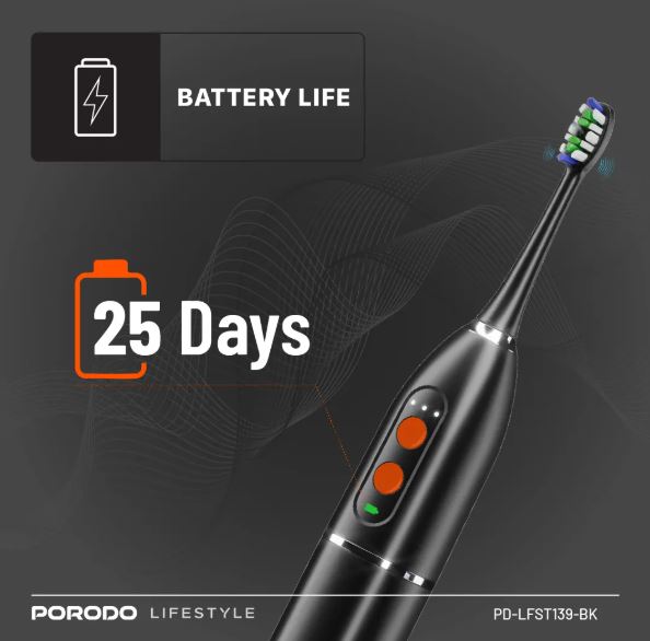 Porodo Lifestyle Water Floss & Sonic Electric Toothbrush-BLACK