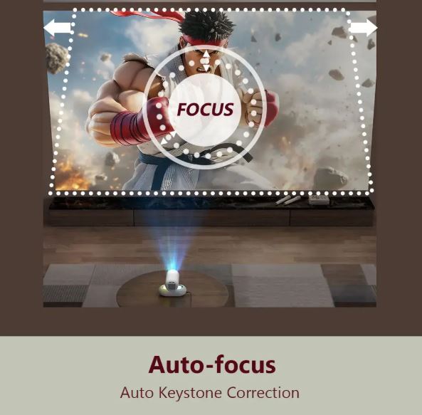 Porodo Lumacast Smart Full HD Projector Auto Focus & Keystone