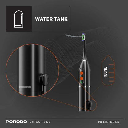 Porodo Lifestyle Water Floss & Sonic Electric Toothbrush-BLACK