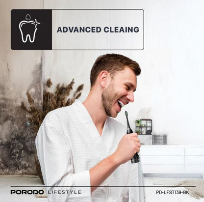 Porodo Lifestyle Water Floss & Sonic Electric Toothbrush-BLACK
