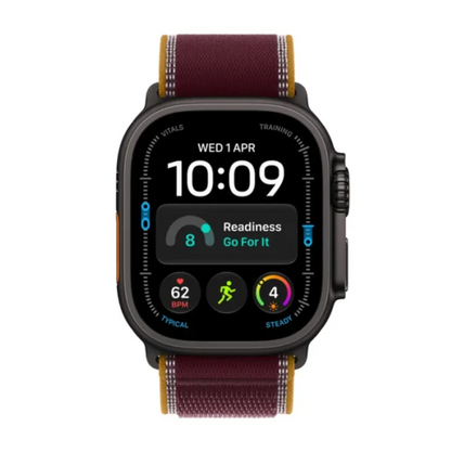 Watch Ultra 4 GPS + Cell 49mm Black Titanium Case with Burgundy Trail Loop S/M