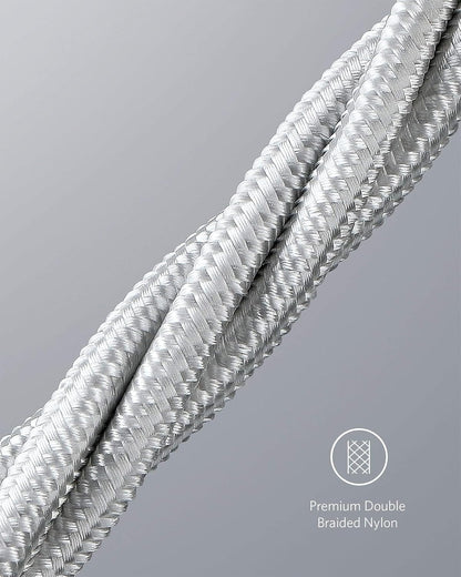 Anker USB-C to USb-C Cable (10ft/3m, 100W, Braided) Silver