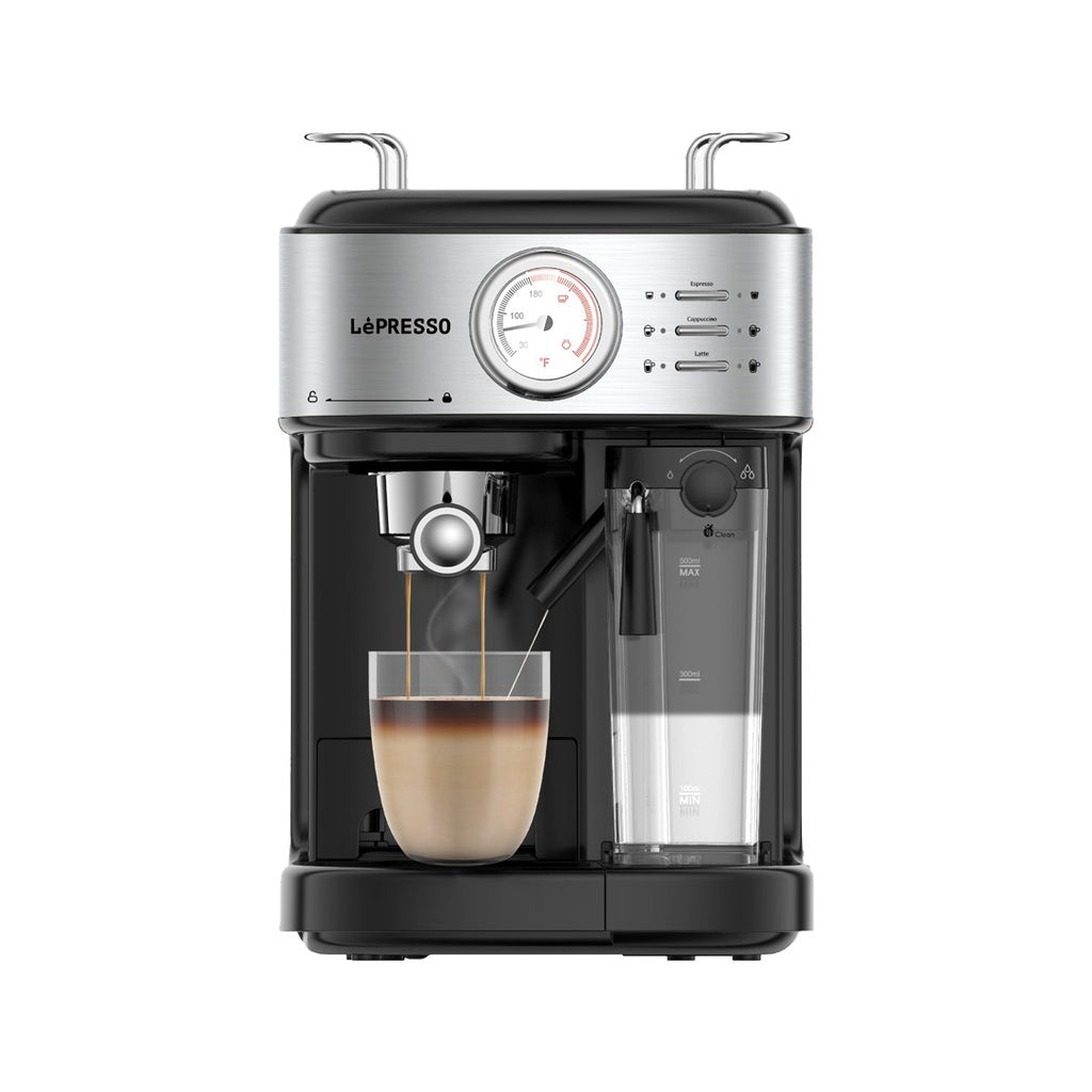 ماكينة تحضير قهوة الإسبريسو LePresso Barista مزودة بخافق حليب أوتوماتيكي ومقياس تدفق