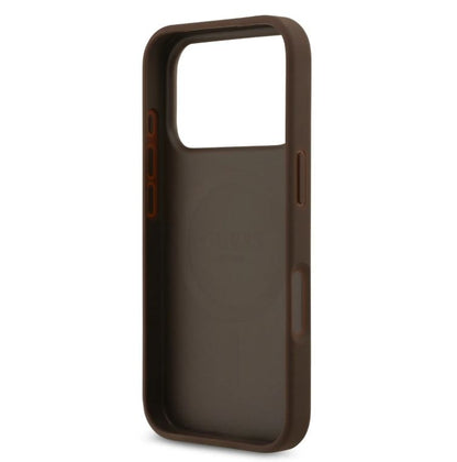 Guess MagSafe 4G PU Leather Case With Round Patch & Classic Logo-iPhone 17 Pro