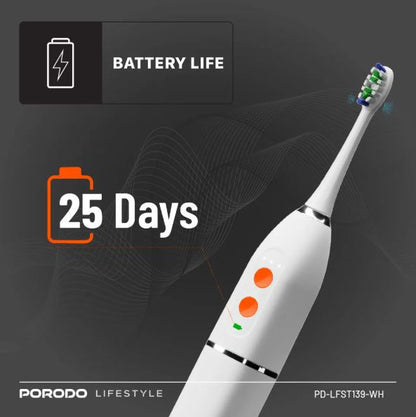 Porodo Lifestyle Water Floss & Sonic Electric Toothbrush-WHITE