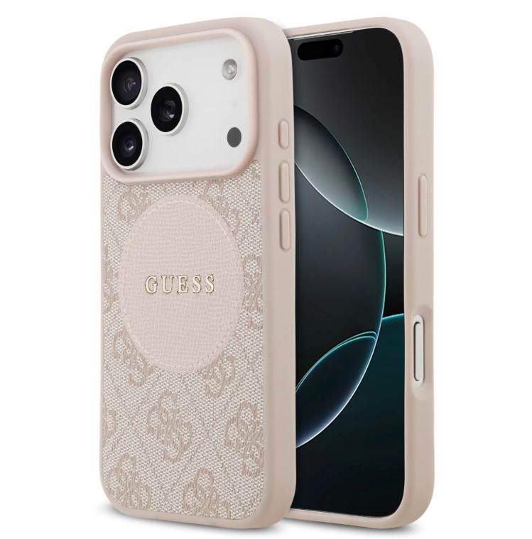 Guess MagSafe 4G PU Leather Case With Round Patch & Classic Logo-iPhone 17 Pro