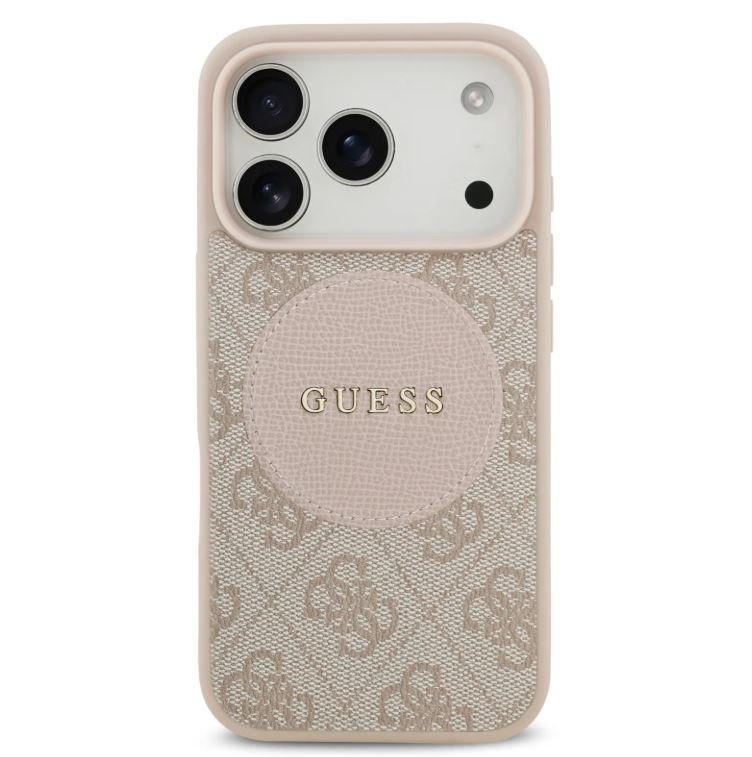 Guess MagSafe 4G PU Leather Case With Round Patch & Classic Logo-iPhone 17 Pro