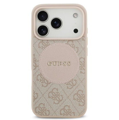 Guess MagSafe 4G PU Leather Case With Round Patch & Classic Logo-iPhone 17 Pro