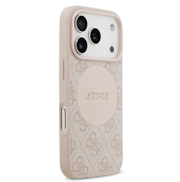 Guess MagSafe 4G PU Leather Case With Round Patch & Classic Logo-iPhone 17 Pro