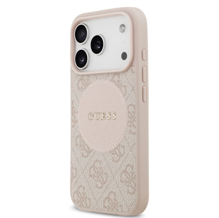 Guess MagSafe 4G PU Leather Case With Round Patch & Classic Logo-iPhone 17 Pro