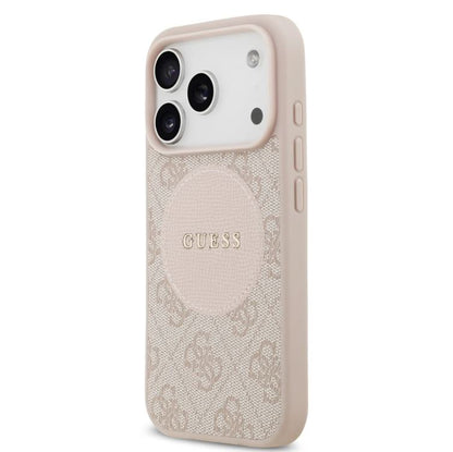 Guess MagSafe 4G PU Leather Case With Round Patch & Classic Logo-iPhone 17 Pro