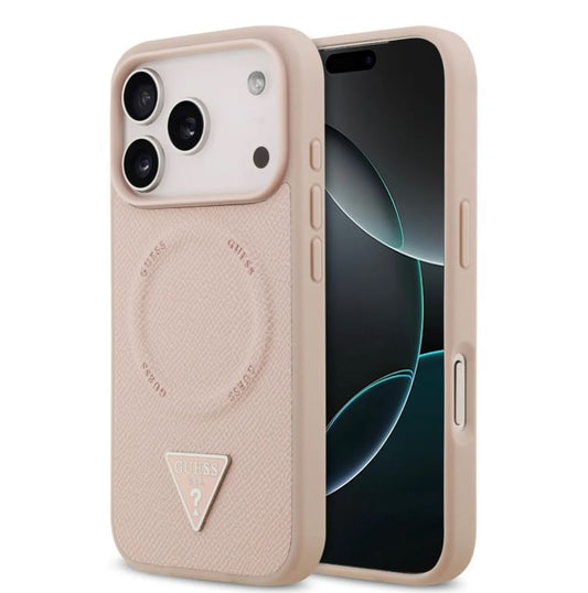 Guess MagSafe PU Leather Case With Triangle Logo-iPhone 17 Pro