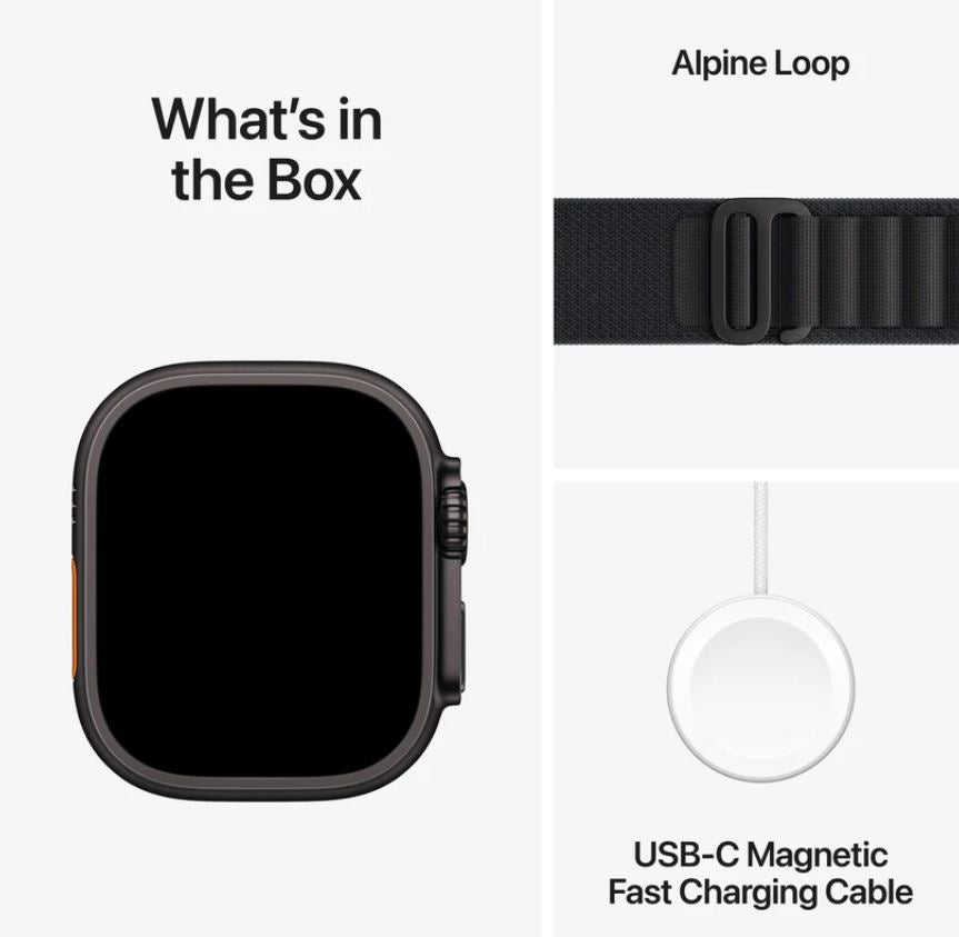 Apple Watch Ultra 3 GPS + Cellular 49mm Black Titanium Case with Black Alpine Loop – Medium