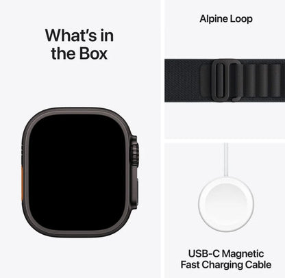 Apple Watch Ultra 3 GPS + Cellular 49mm Black Titanium Case with Black Alpine Loop – Medium