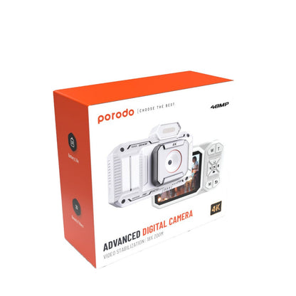 Porodo Advanced Digital Camera Video Stabilization & 18x Zoom-White
