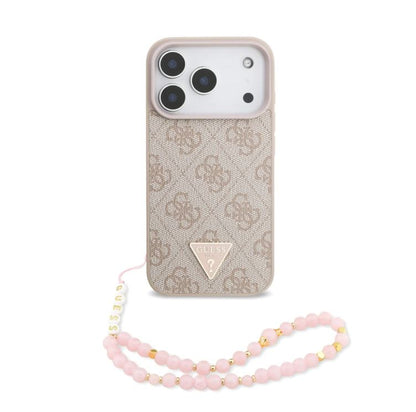 Guess MagSafe 4G PU Leather Case With Small 4G Logo & Lanyard-iPhone 17 Pro Max