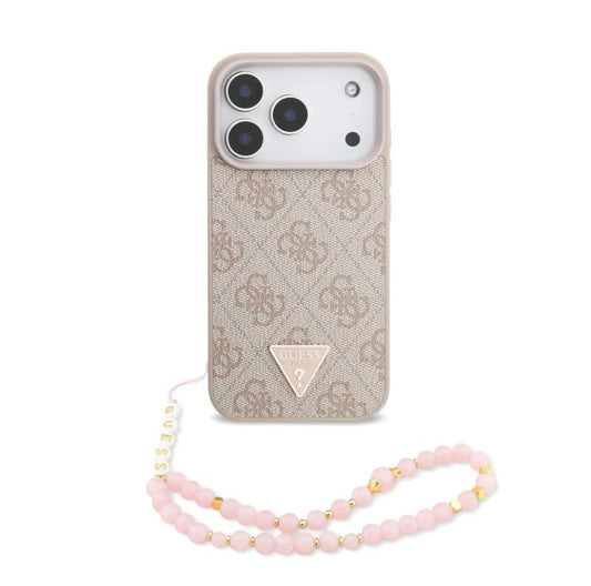Guess MagSafe 4G PU Leather Case With Small 4G Logo & Lanyard-iPhone 17 Pro Max