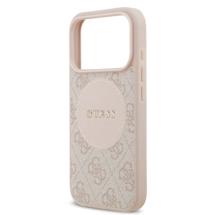 Guess MagSafe 4G PU Leather Case With Round Patch & Classic Logo-iPhone 17 Pro