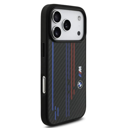 BMW MagSafe Kevlar Case With Printed Tricolor & Metal Logos-iPhone 17 Pro Max