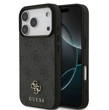 Guess MagSafe 4G PU Leather Case With Small 4G & Classic Metal Logo-iPhone 17 Pro