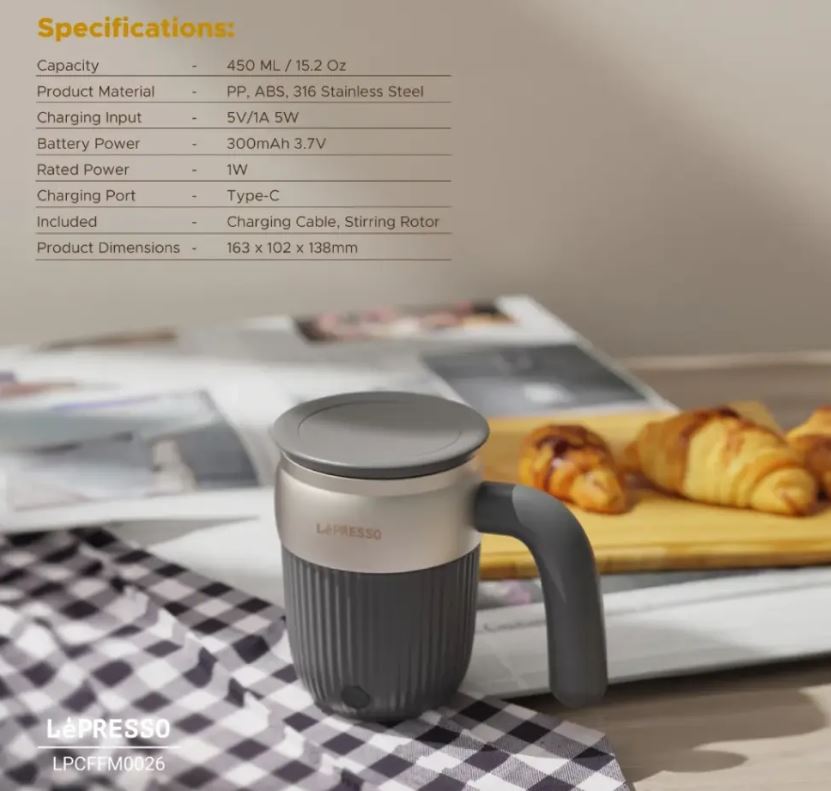 LePresso Auto Magnetic Stirring Mug 450ML