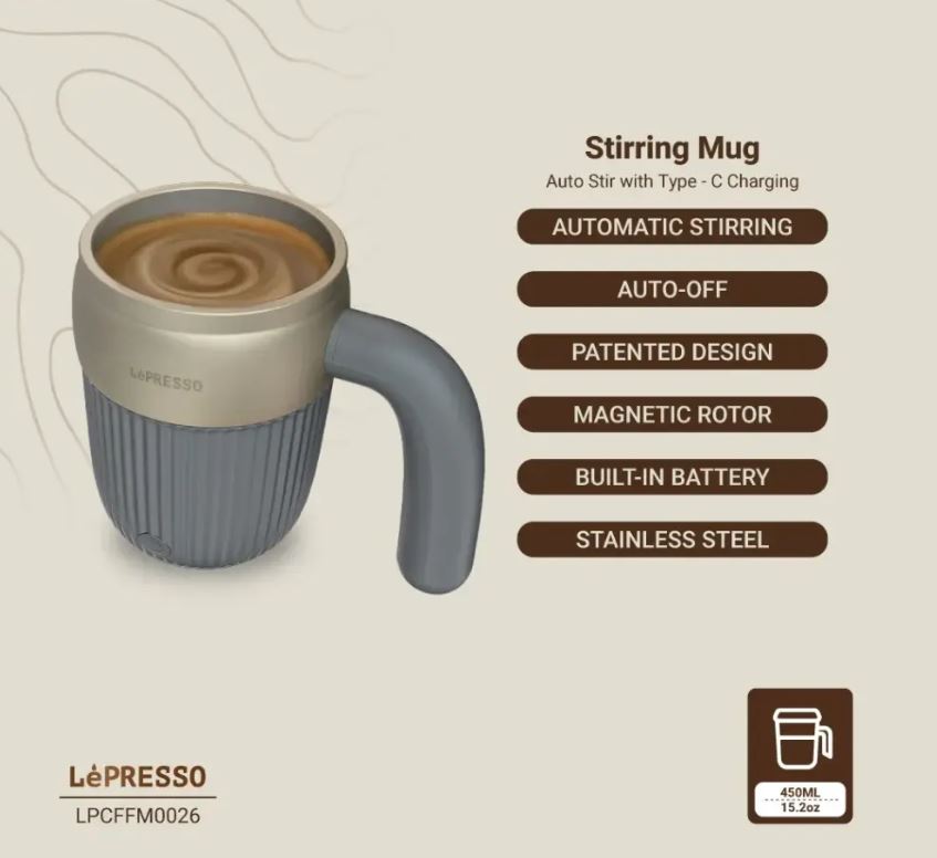 LePresso Auto Magnetic Stirring Mug 450ML
