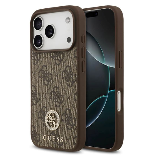 Guess MagSafe 4G PU Leather Case With Classc & Strass Logo-iPhone 17 Pro