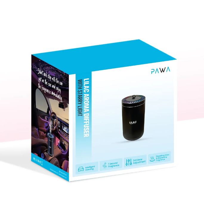 PAWA Lilac Aroma Diffuser with Starry Light-Black