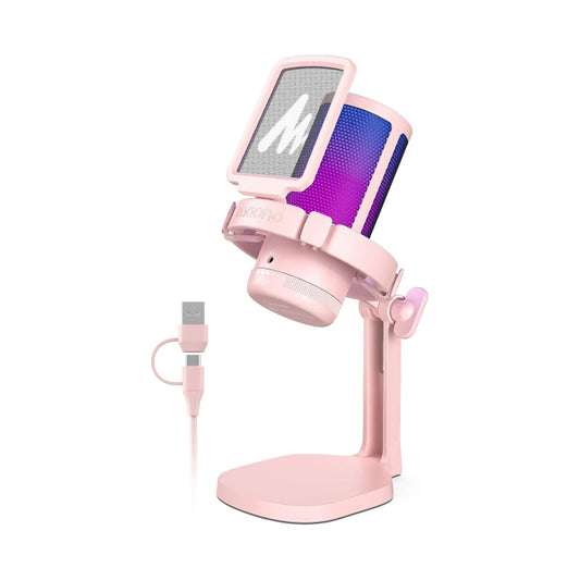 Maonocaster DM20 Gamer Wave Condenser USB Gaming RGB Microphone - Pink