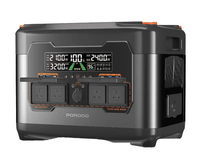 Porodo 2400W Forcebase  Portable Expansion Battery  for Forcebase Portable  Power Station  Black/Orange