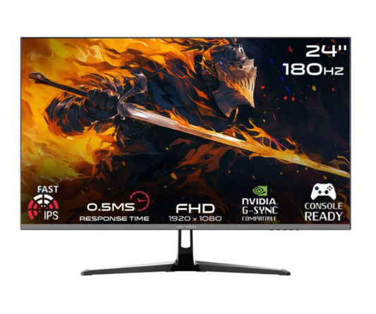 GAMEON 24" FHD, 180Hz, 0.5ms, Fast IPS, HDMI 2.0, Gaming Monitor (Adaptive Sync and G-Sync Compatible)