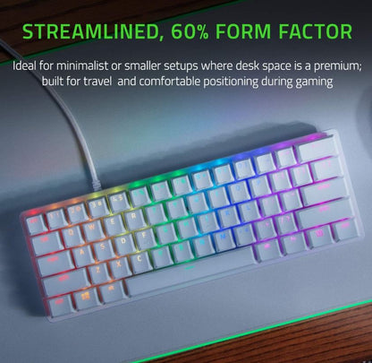 Razer Huntsman Mini Mercury Edition 60% Gaming Keyboard Linear Optical Red Switches & PBT Keycaps