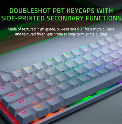 Razer Huntsman Mini Mercury Edition 60% Gaming Keyboard Linear Optical Red Switches & PBT Keycaps